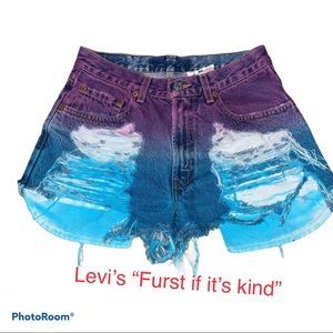 Vintage Levi Ombré tie dye shorts